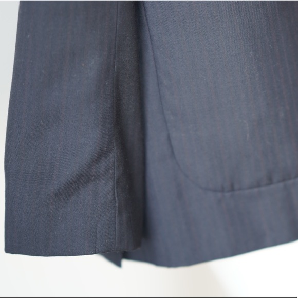 Literature Noir Pinstripe Deep Navy Blazer - Size Small *vintage* - Picture 3 of 9